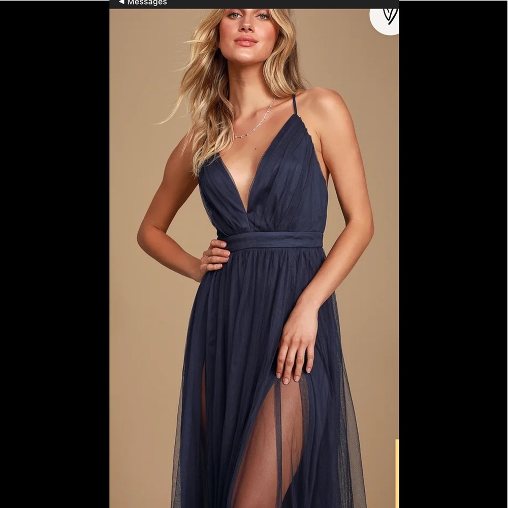 NWT.   LULUS NAVY MAXI DRRSS